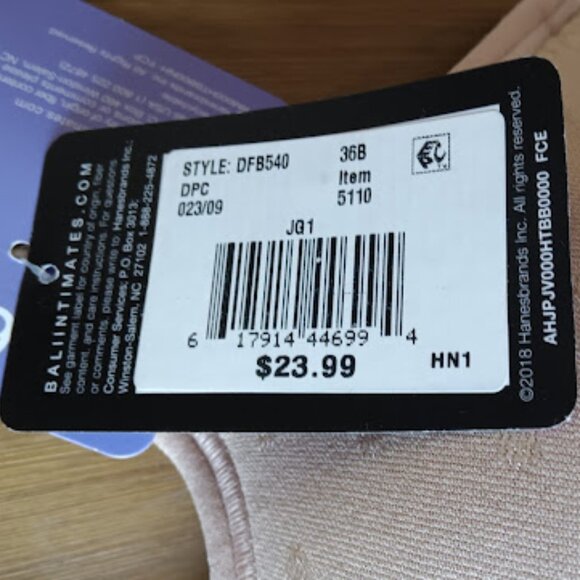 NWT BALI Beauty 36B Bra Nude Comfort Wirefree Side Back Smoothing Beige PolkaDot - Picture 4 of 10